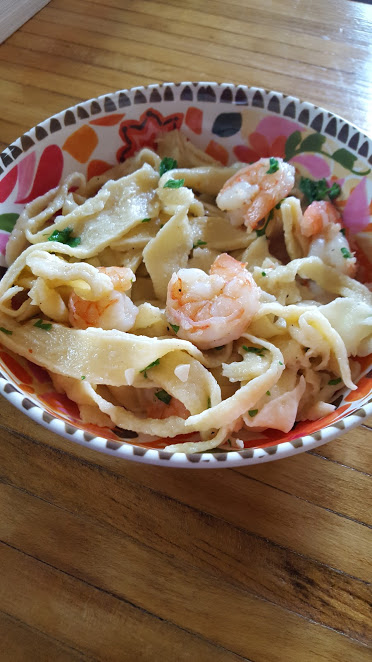 Shrimp Scampi with Fresh Homemade Fettucine