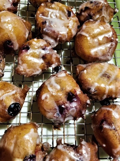 GLAZED LEMON-BLUEBERRY DOUGHNUTS