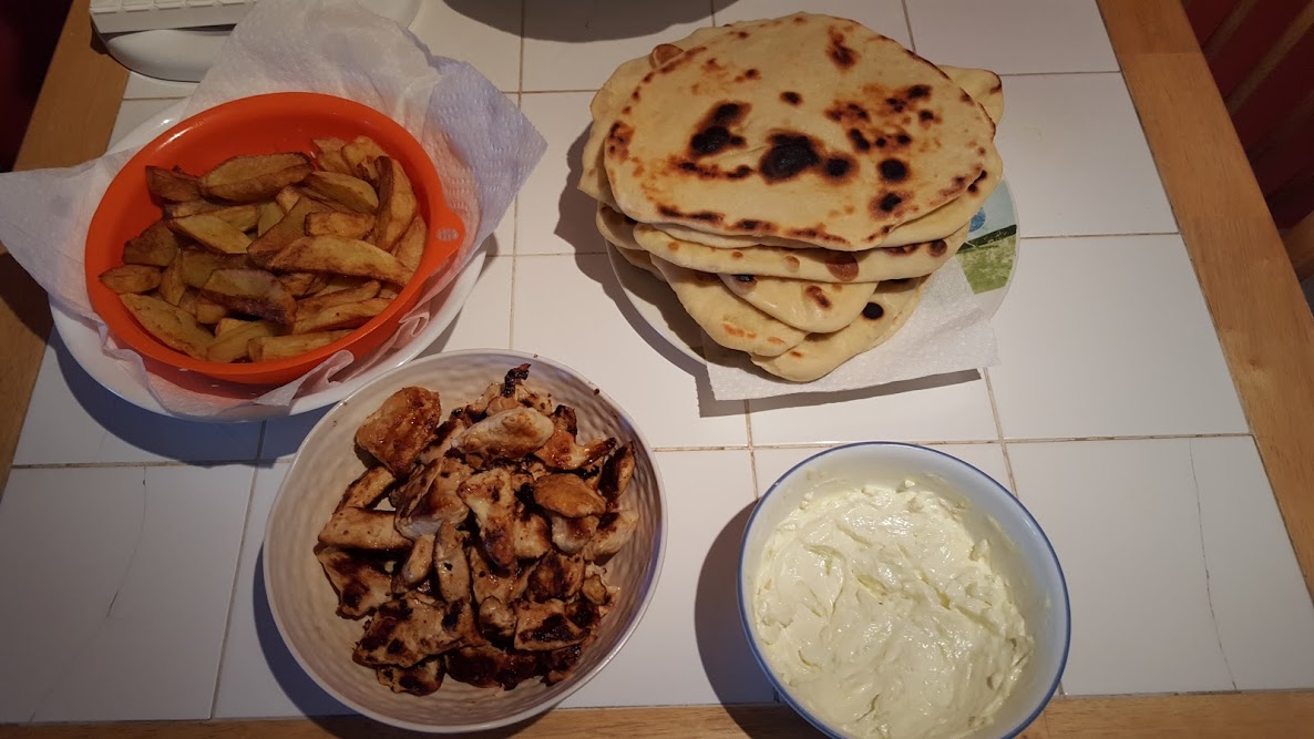 Chicken Gyros with homemade pita bread