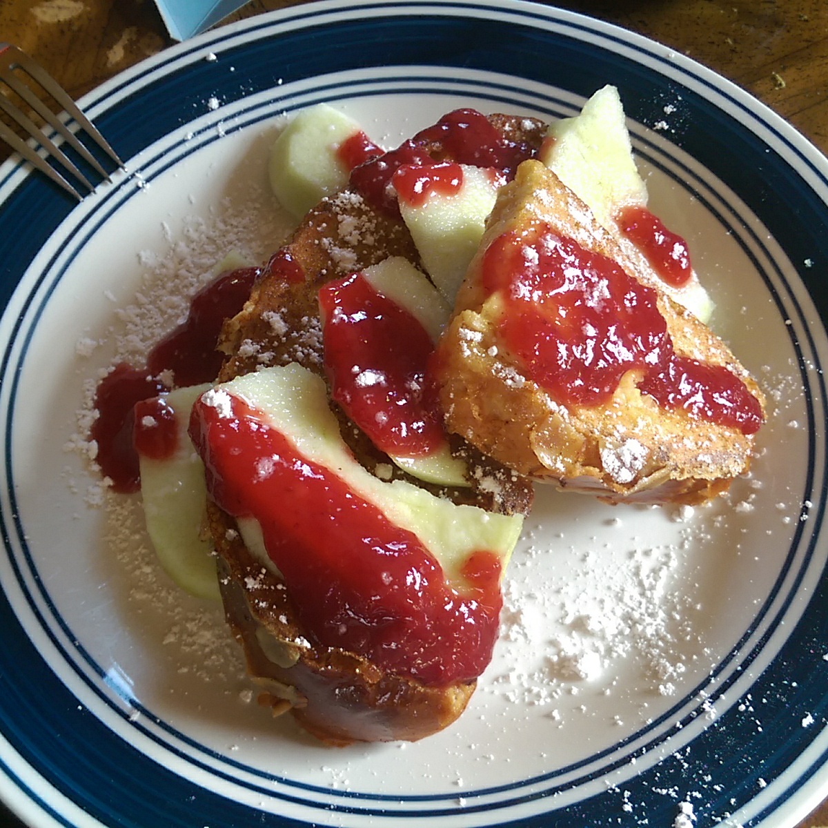 French Toast with Strawberry Cheesecake Cream